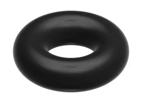 Schwarzer O-Ring mit kreisförmiger Form, geeignet für Sanitäranwendungen, manufactured by Bosch. Er bietet eine dichte Verbindung für verschiedene Installationen.